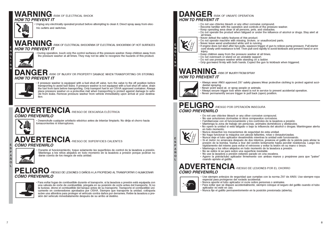 McCulloch 7096-280101, FH2801 user manual Darse cuenta de los riesgos de esta unidad 