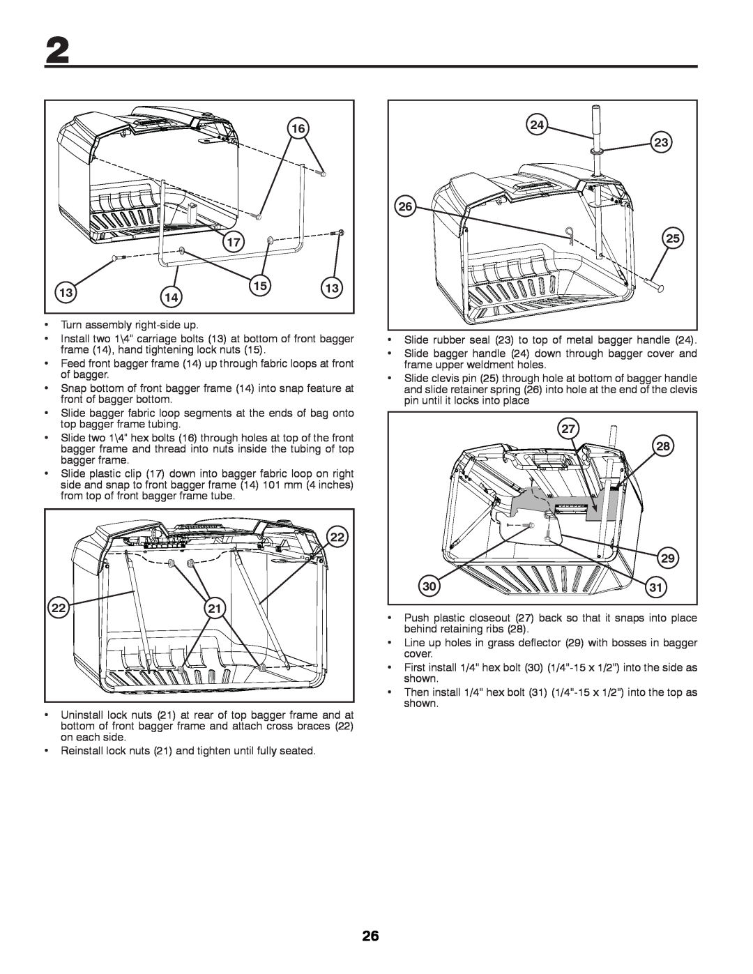 McCulloch M11577RB, 96041012300 instruction manual Turn assembly right-side up 