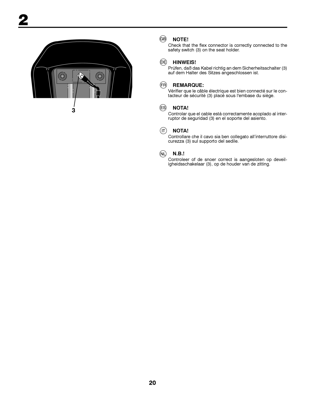 McCulloch 532 43 30-30, M12597RB, 96061028700 instruction manual Hinweis, Remarque, Nota 