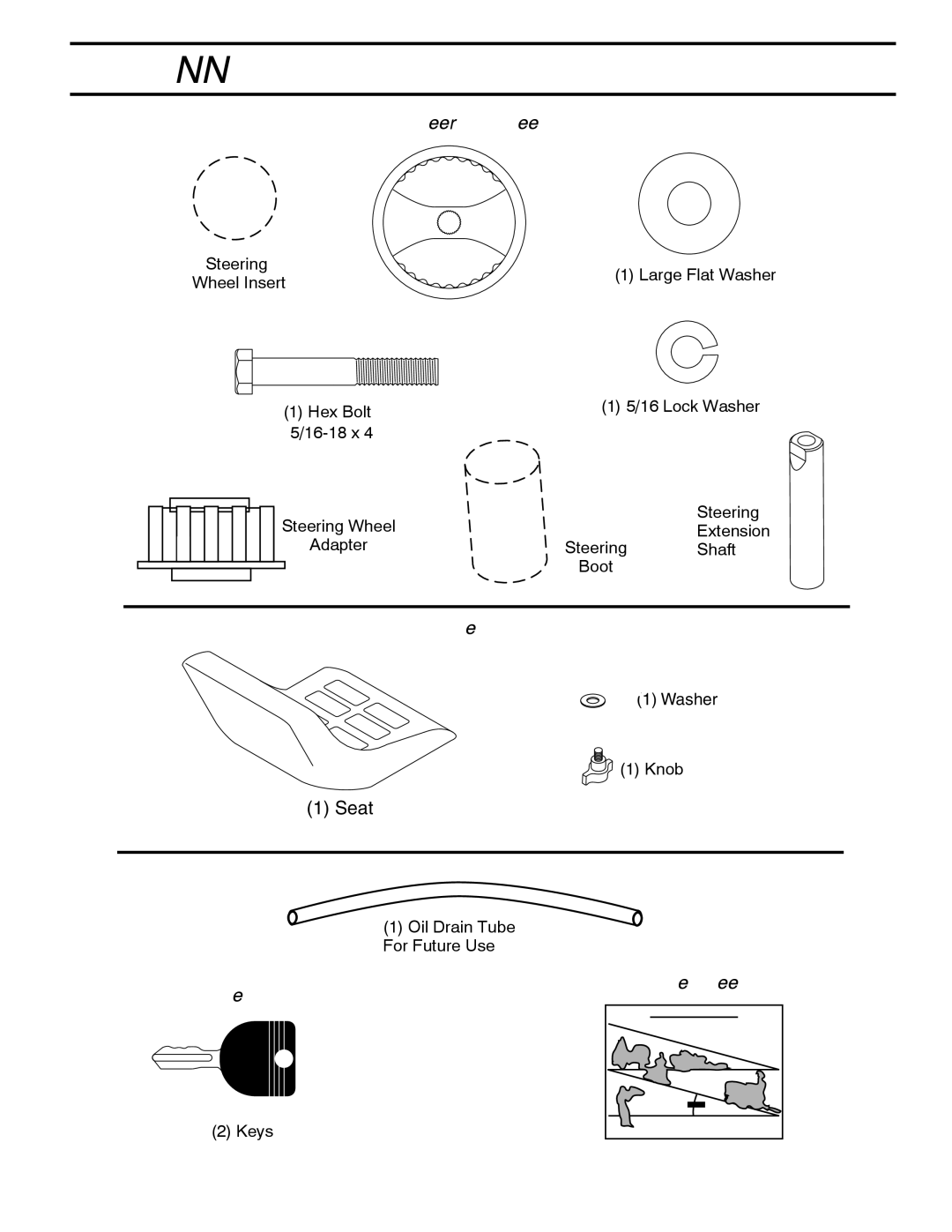 McCulloch 96011024401, M13538 manual Contents of Hardware Pack 