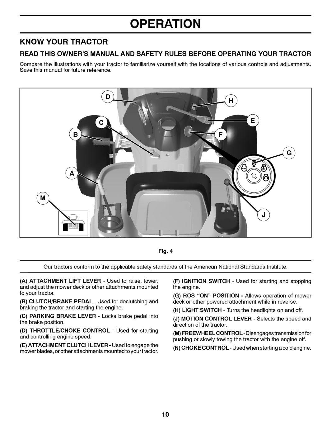 McCulloch M17538H manual Know Your Tractor 