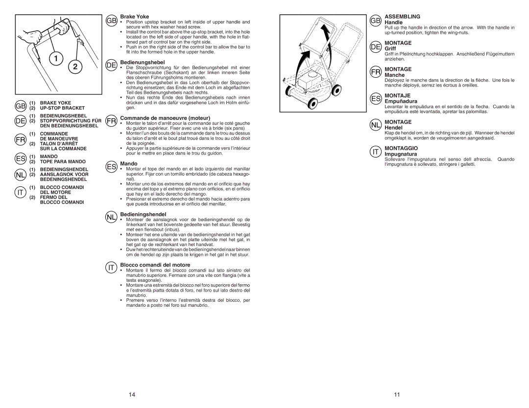 McCulloch M3750SM instruction manual Assembling, Montage, Montaje, Montaggio 