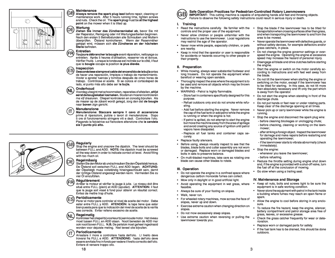McCulloch M4053CM instruction manual Maintenance 
