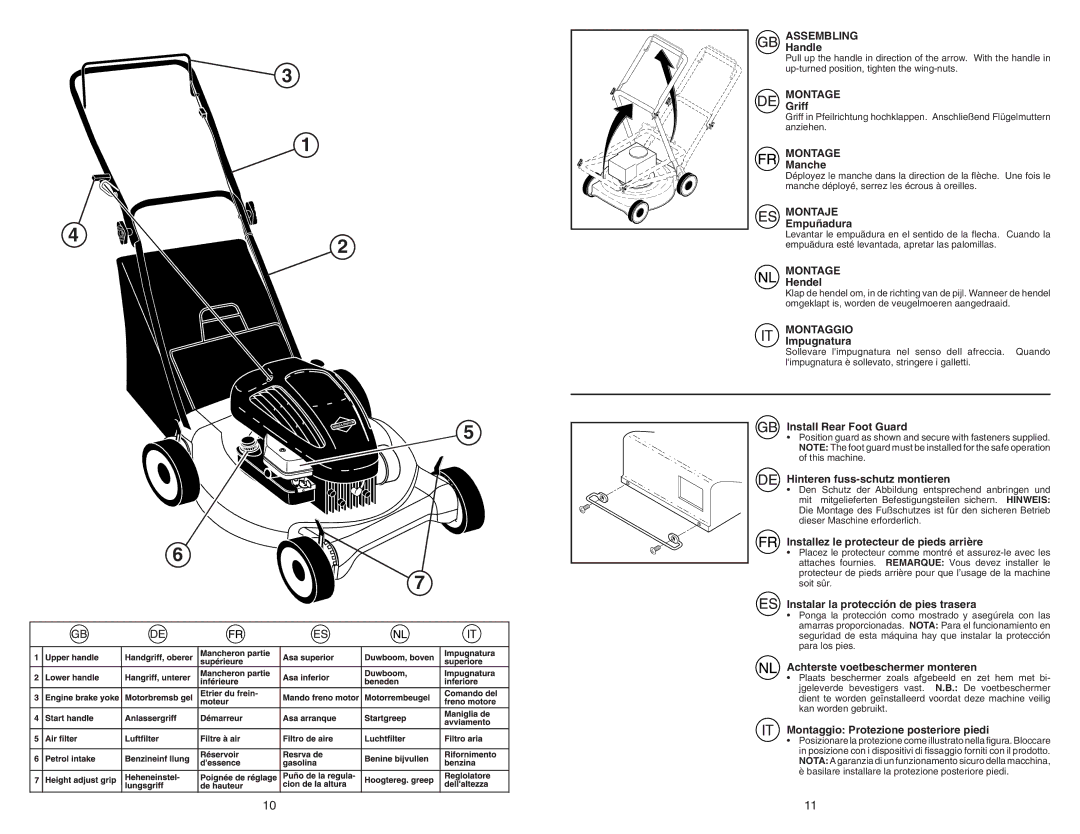 McCulloch M4553CM instruction manual Assembling, Montage, Montaje, Montaggio 