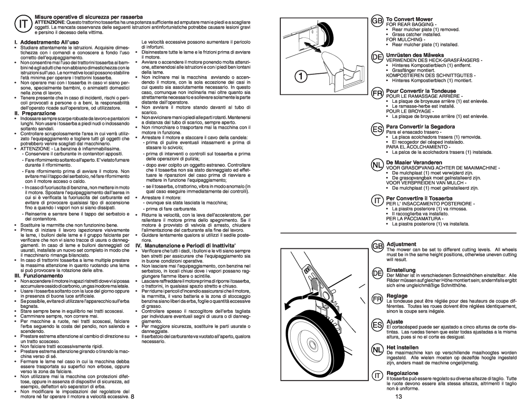 McCulloch M553CM instruction manual I. Addestramento All’uso 