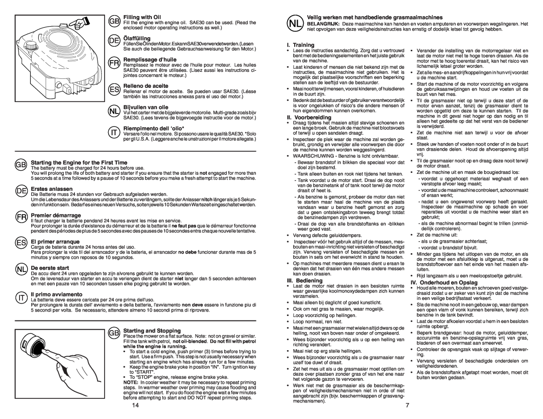 McCulloch M553CME instruction manual FüllenSieÖlindenMotor.EskannSAE30verwendetwerden.Lesen 