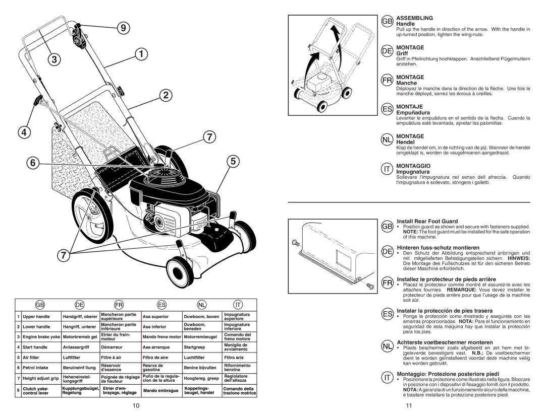 McCulloch M55H53HW instruction manual Assembling, Montage, Montaje, Montaggio 