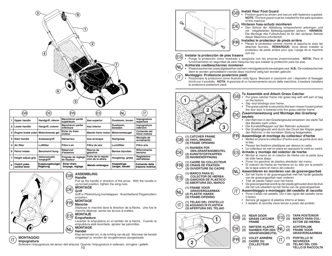 McCulloch M6553CMD instruction manual Assembling, Montaje 