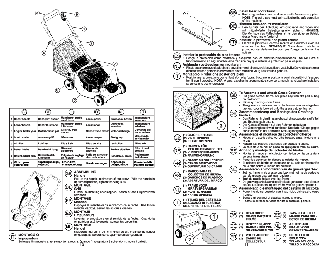McCulloch M6553CMD instruction manual Install Rear Foot Guard 