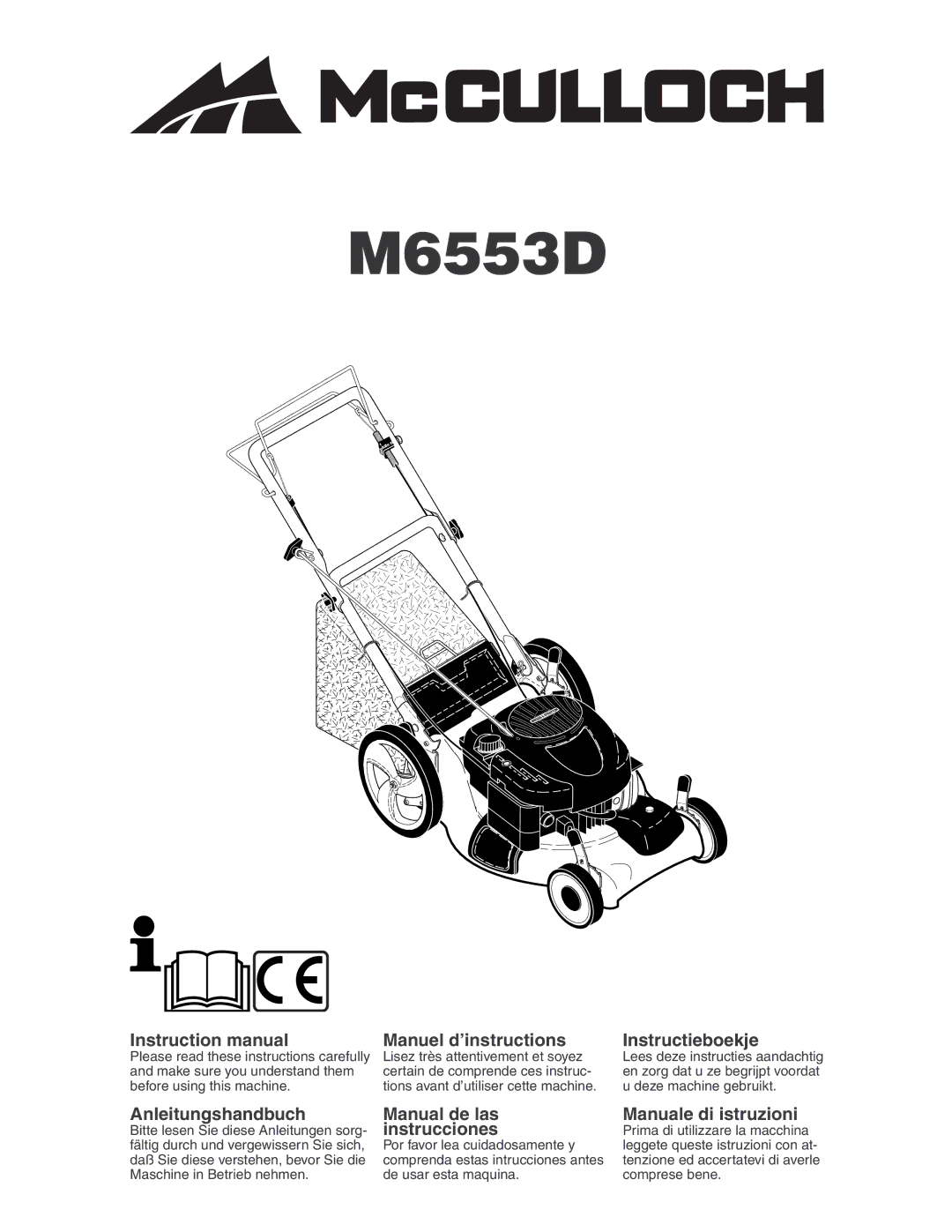 McCulloch M6553D instruction manual 