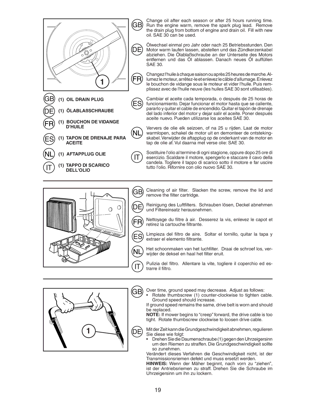 McCulloch M6553D instruction manual OIL Drain Plug 