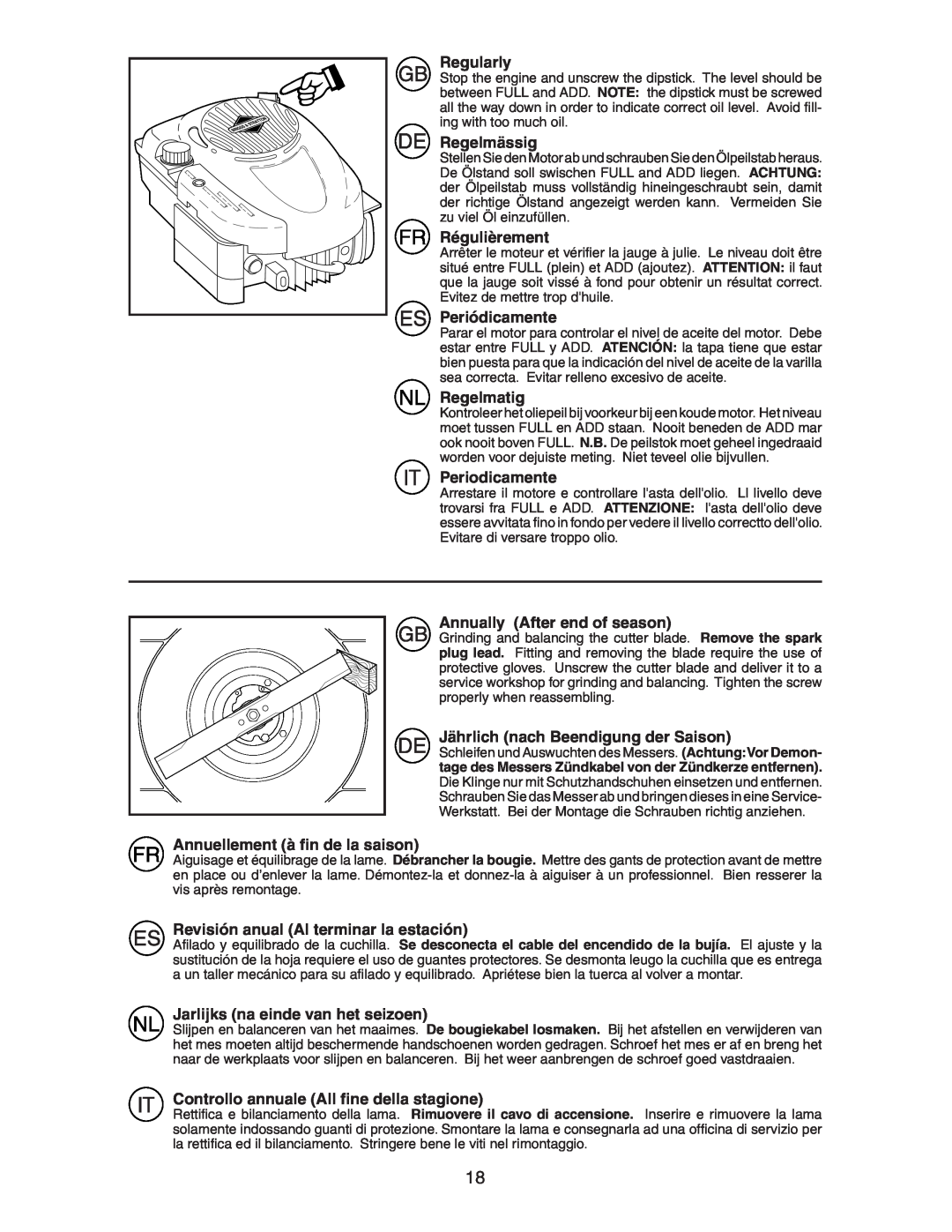 McCulloch M6553D instruction manual Regularly, Regelmässig, Régulièrement, Periódicamente, Regelmatig, Periodicamente 