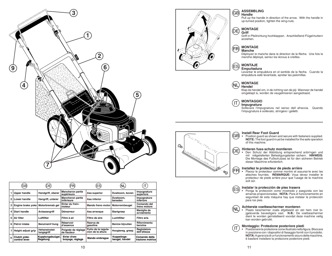 McCulloch M65H53SD instruction manual Assembling, Montaje, Montaggio 