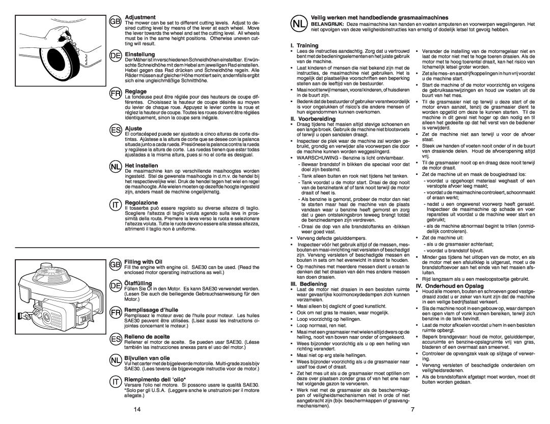 McCulloch M65H53SD instruction manual Adjustment 