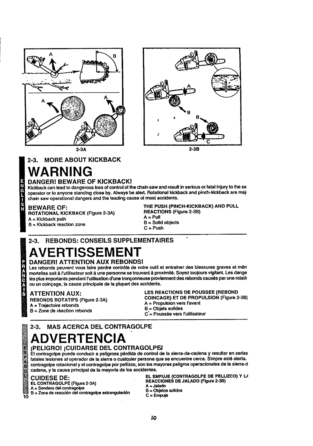 McCulloch MACE3210 user manual Rebonds Conseils Supplementaires, Cuidese DE 