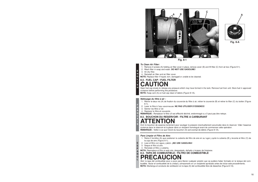 McCulloch MB3202 user manual 