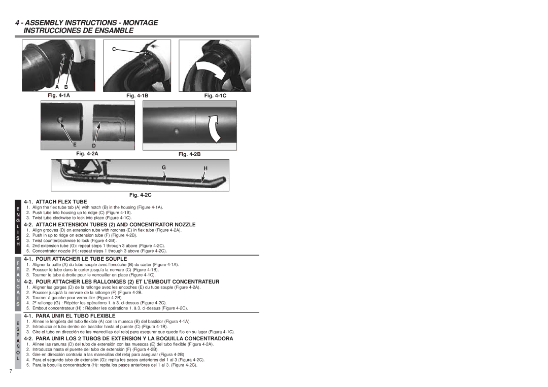 McCulloch MB3202 user manual Assembly Instructions Montage Instrucciones DE Ensamble 