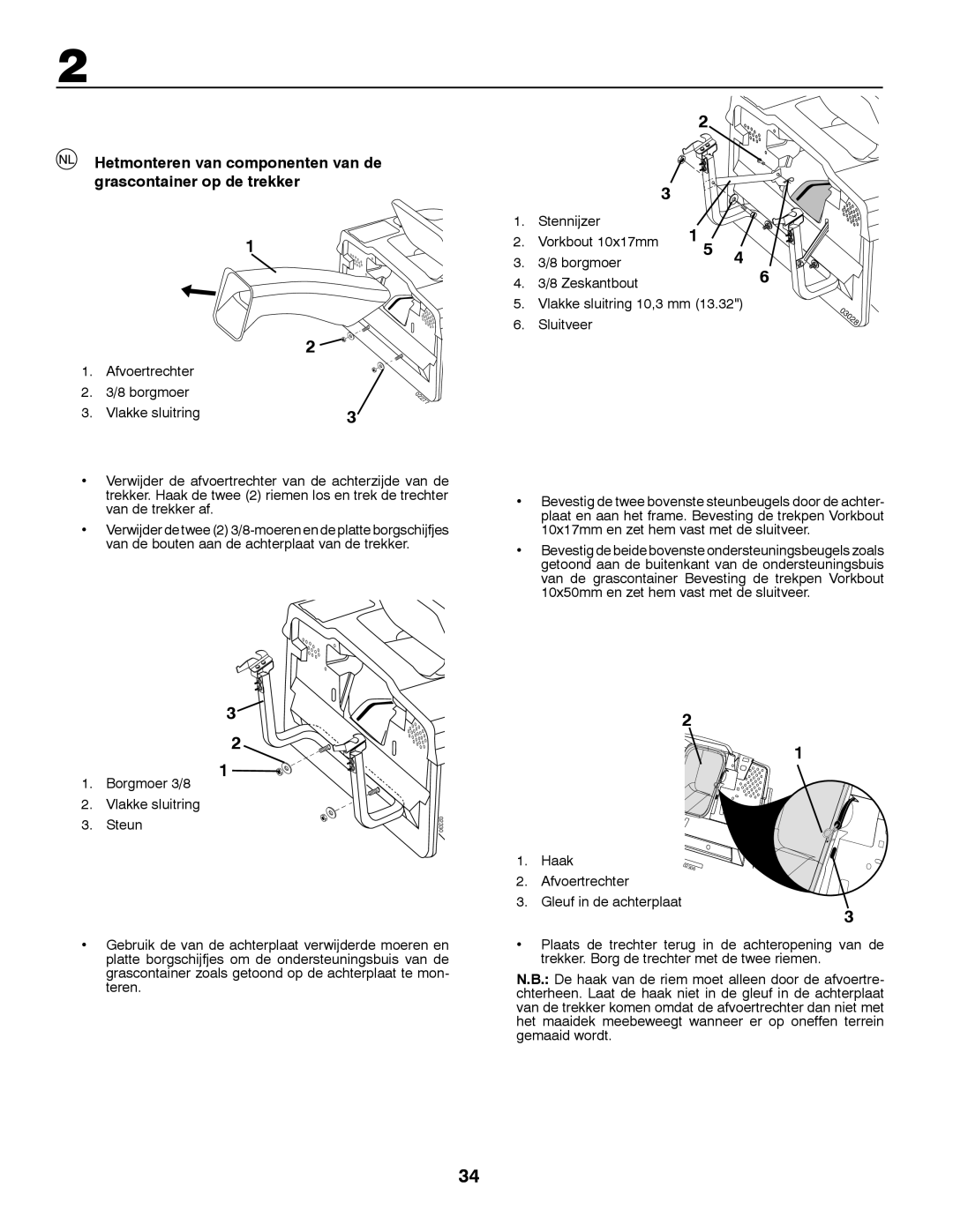 McCulloch MBA165107BRK Borgmoer 3/8 Vlakke sluitring Steun, Borgmoer Zeskantbout Vlakke sluitring 10,3 mm Sluitveer, Haak 