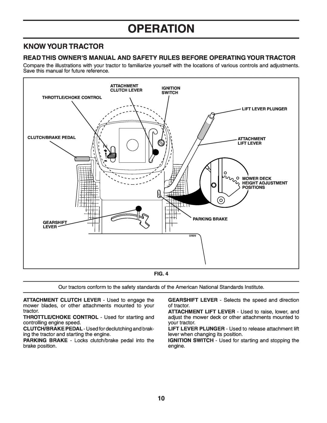 McCulloch MC1136B manual Know Your Tractor, Operation 