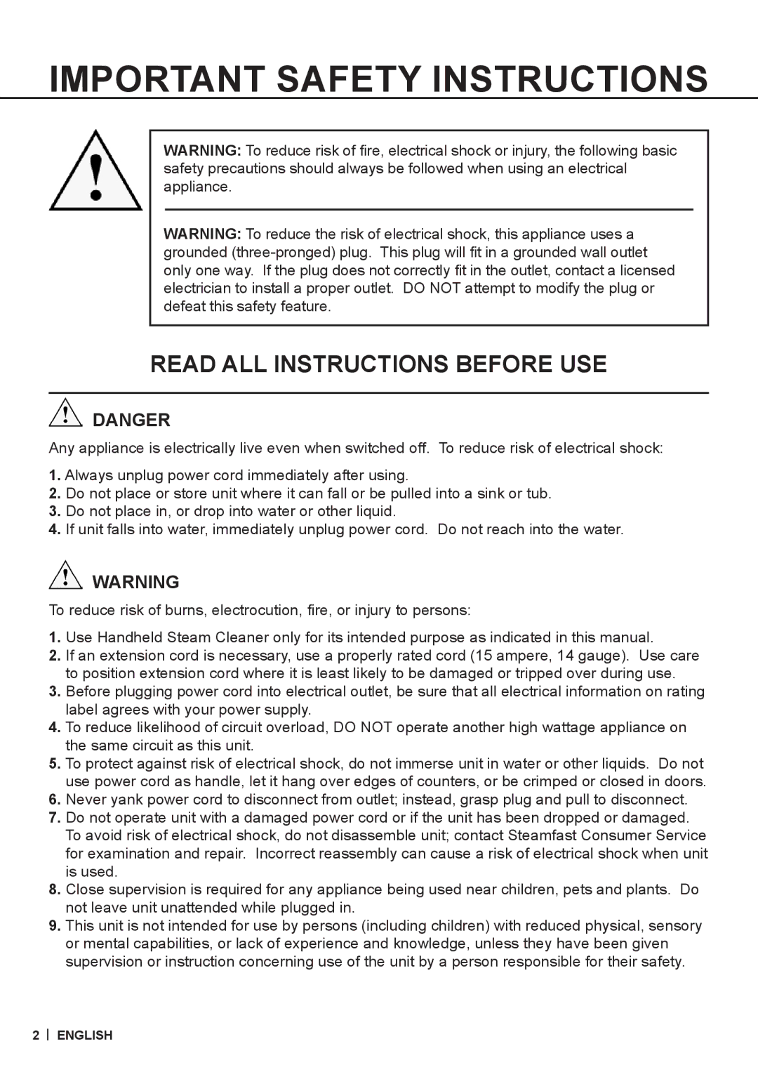 McCulloch MC1226 warranty Important Safety Instructions 