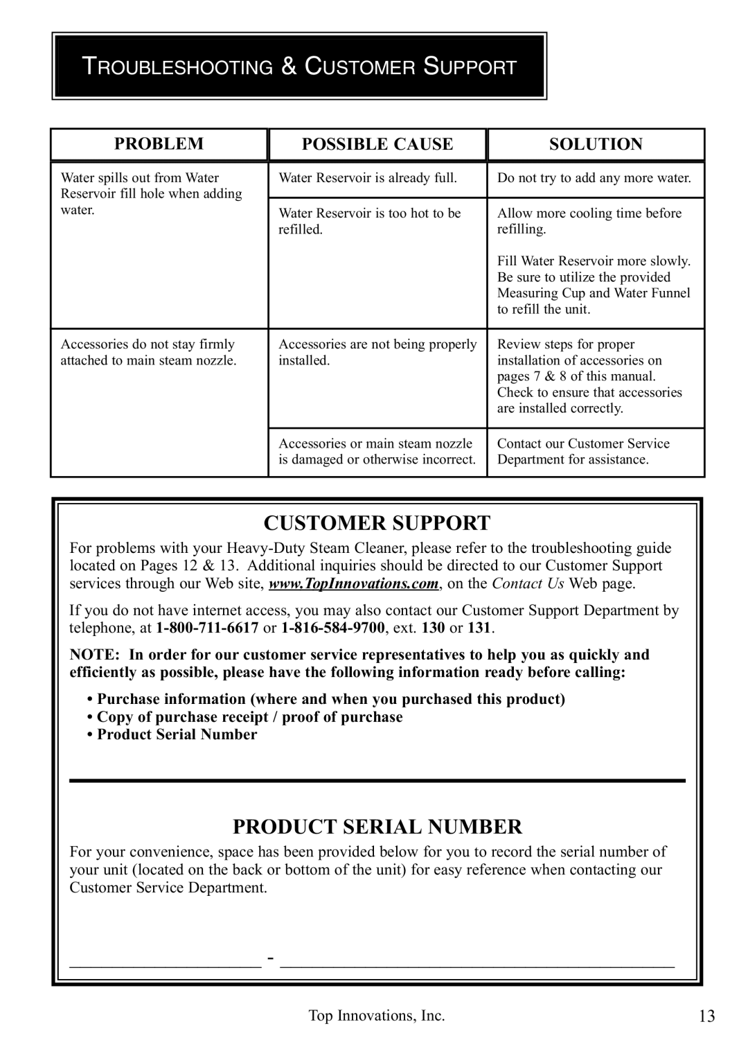 McCulloch MC1275 warranty Product Serial Number, Troubleshooting & Customer Support 