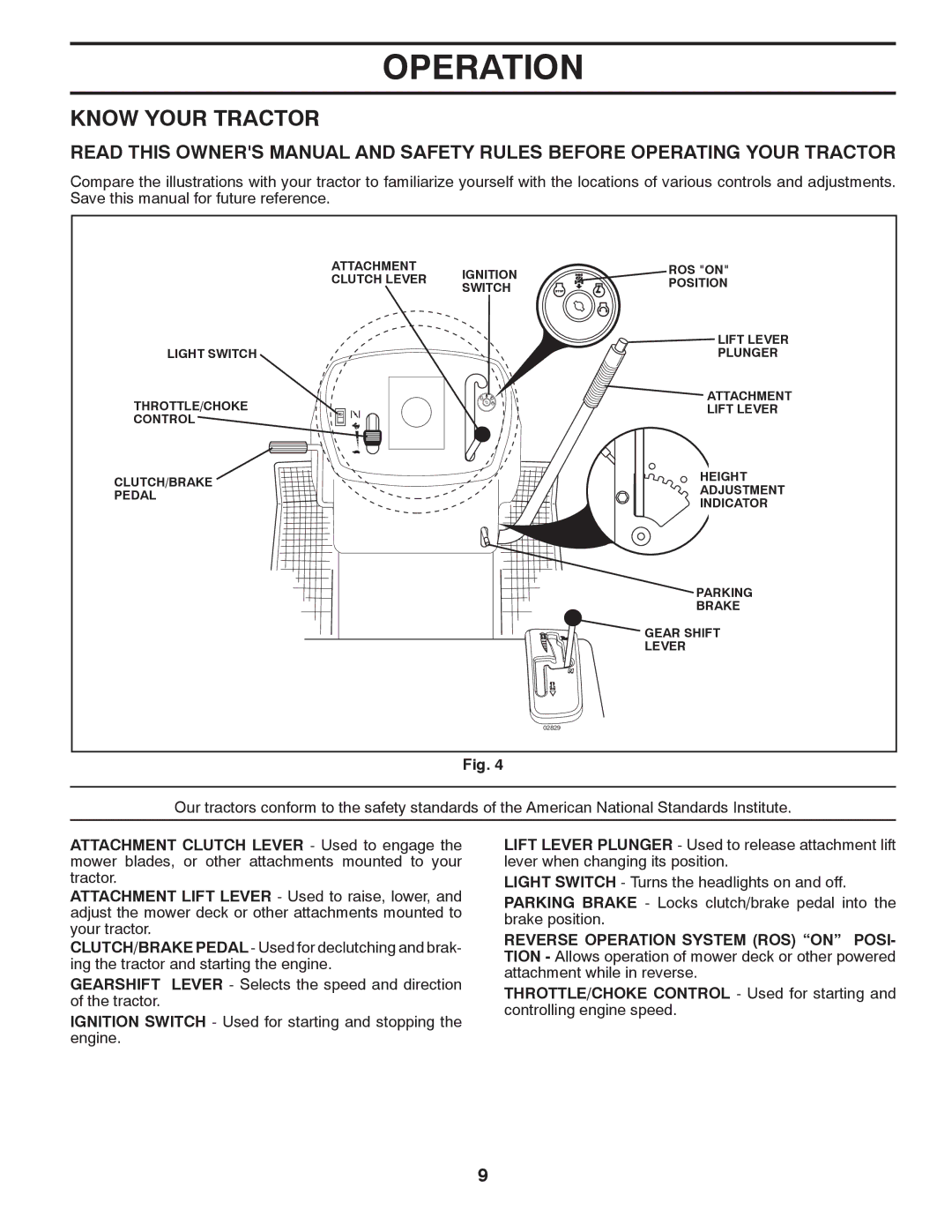 McCulloch 96012010300, MC13538LT manual Know Your Tractor 