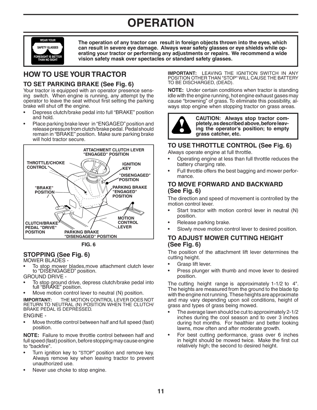 McCulloch 96011013201, MC16H38ST manual HOW to USE Your Tractor 