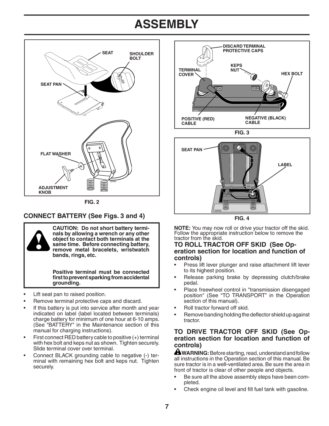 McCulloch 96011013201, MC16H38ST manual Connect Battery See Figs 