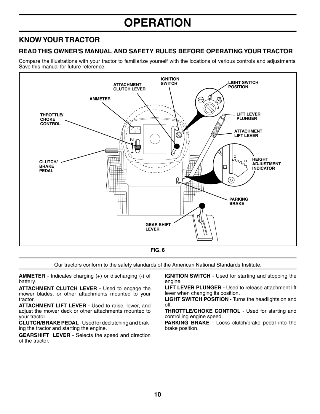 McCulloch MC17542STA manual Know Your Tractor 