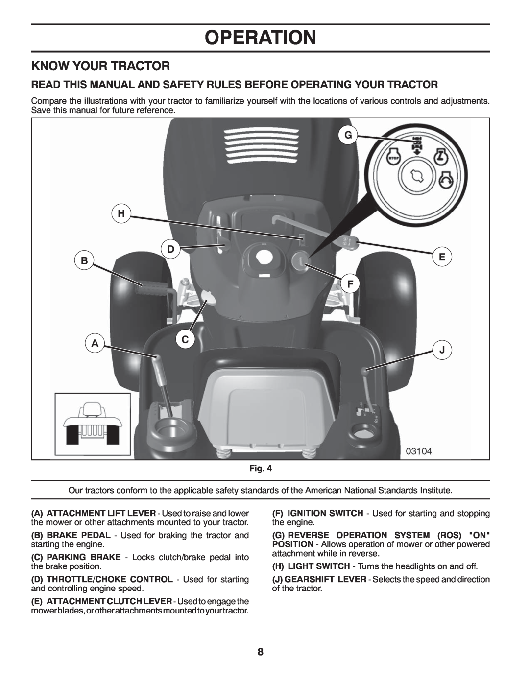 McCulloch MC2042YT (96042011500) manual Know Your Tractor, Read This Manual And Safety Rules Before Operating Your Tractor 
