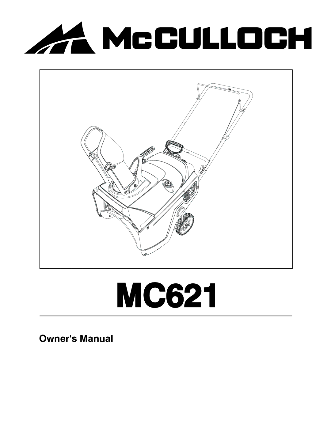 McCulloch 96182000500 owner manual MC621 