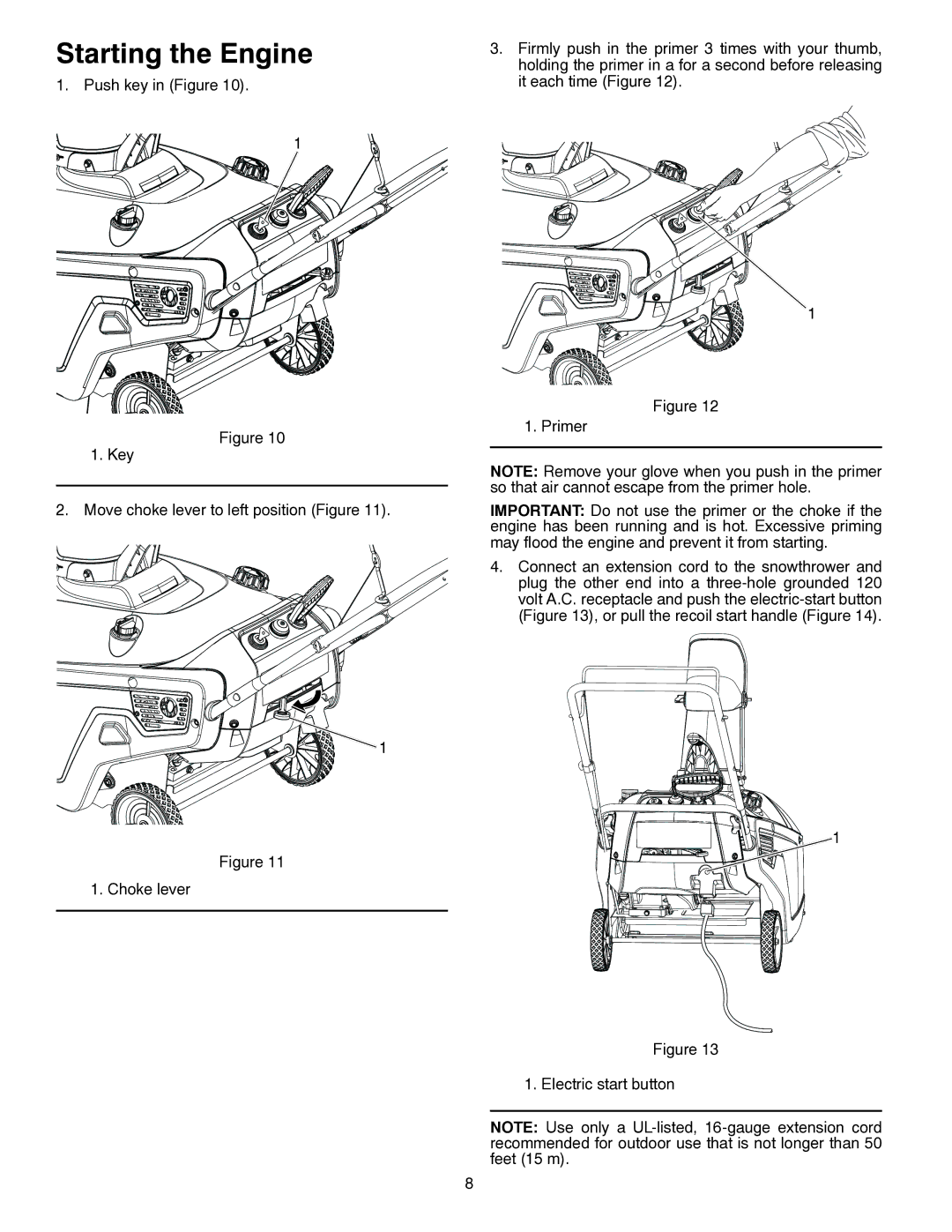 McCulloch MC621, 96182000500 owner manual Starting the Engine 