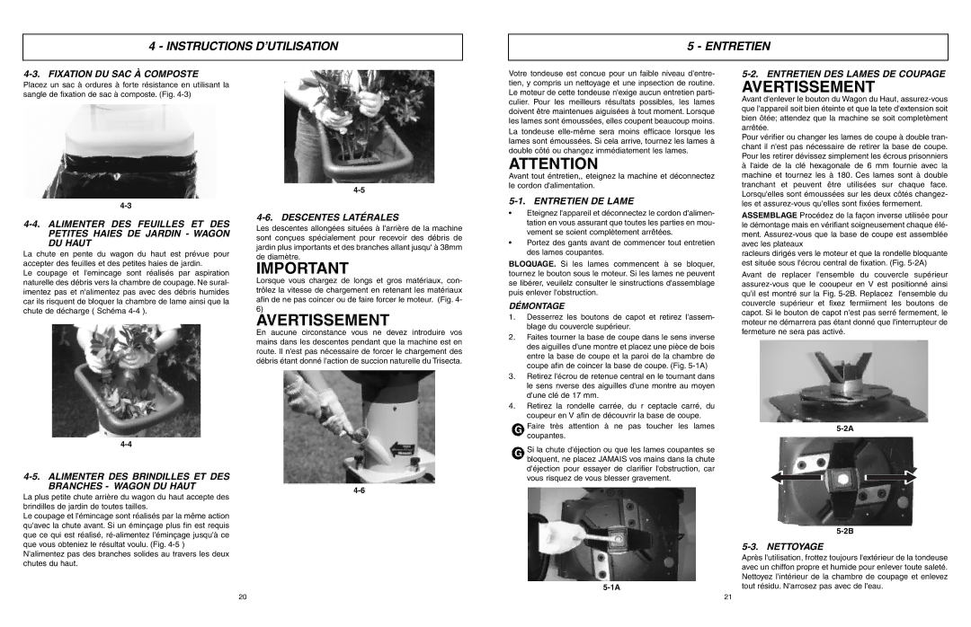 McCulloch MCS2001 user manual Instructions D’UTILISATION Entretien 