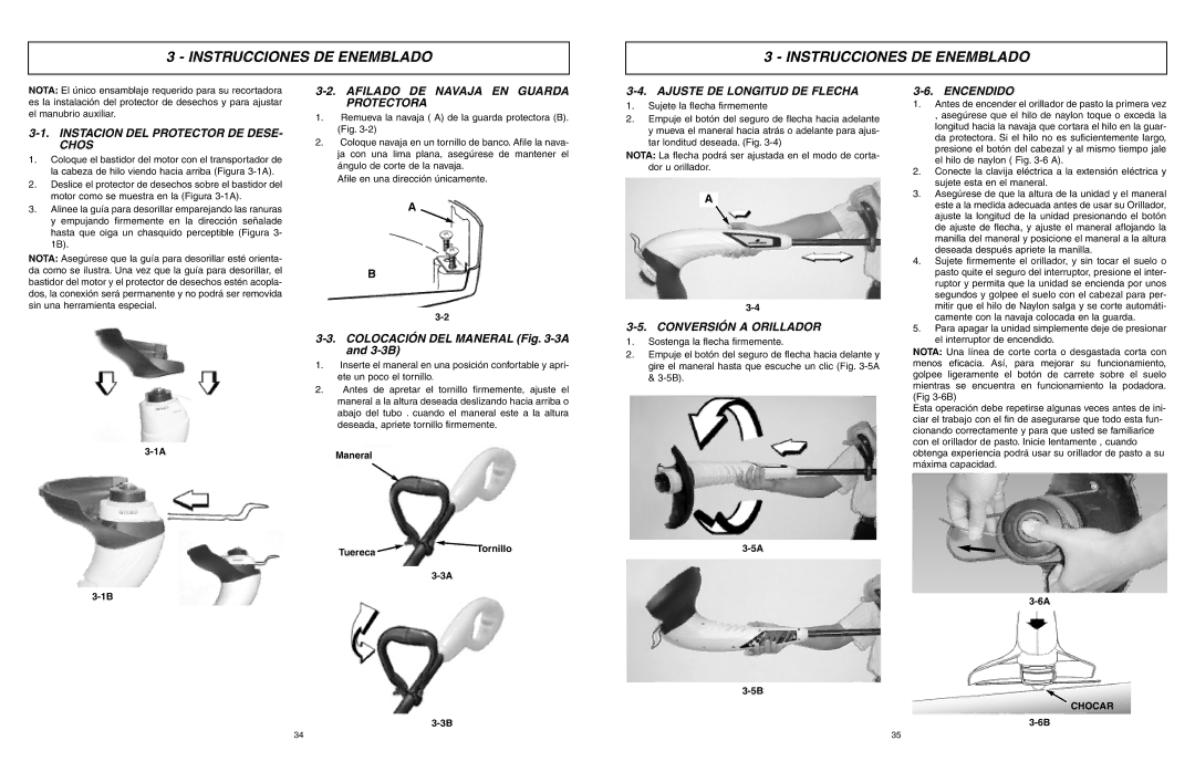 McCulloch MCT2027 user manual Instrucciones DE Enemblado 