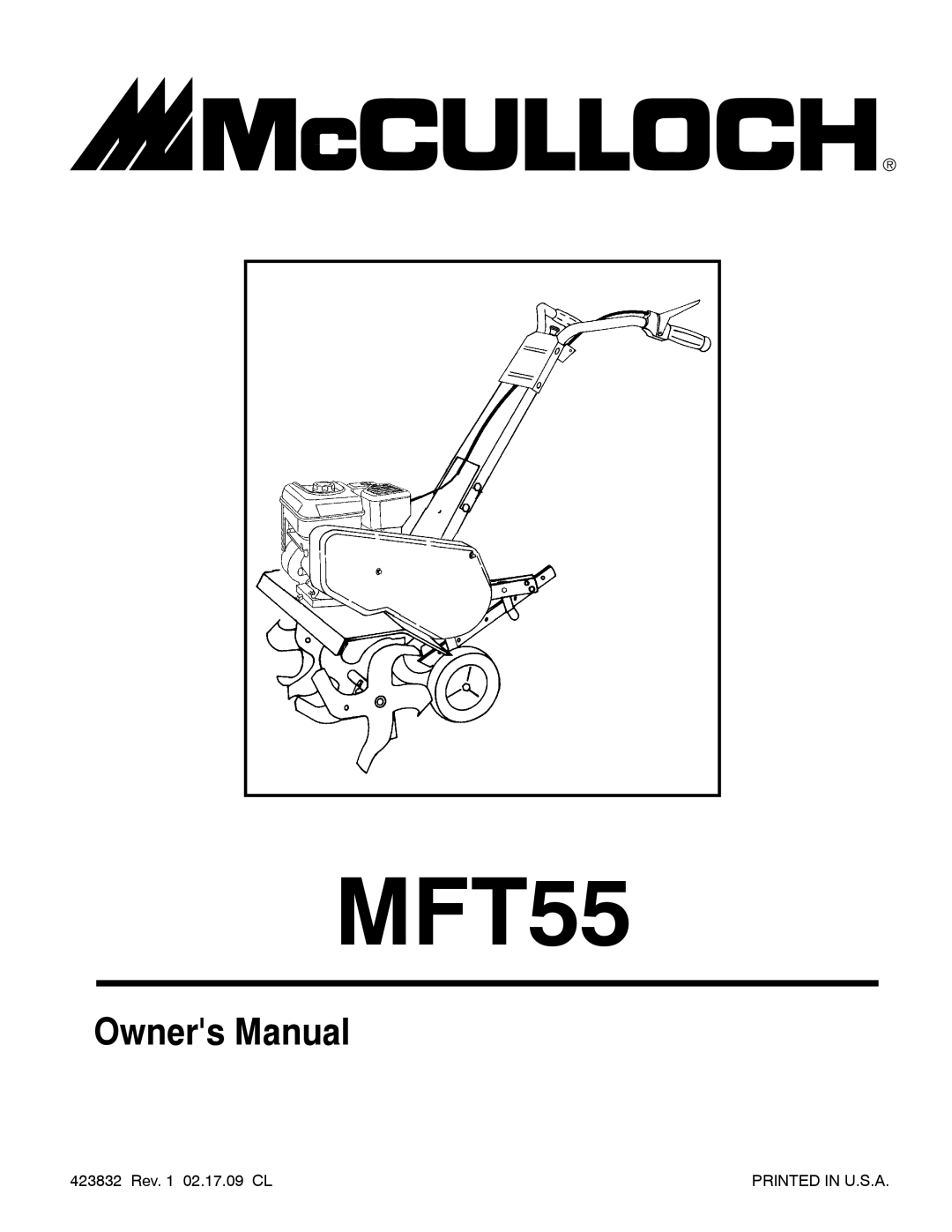 McCulloch MFT55 owner manual 