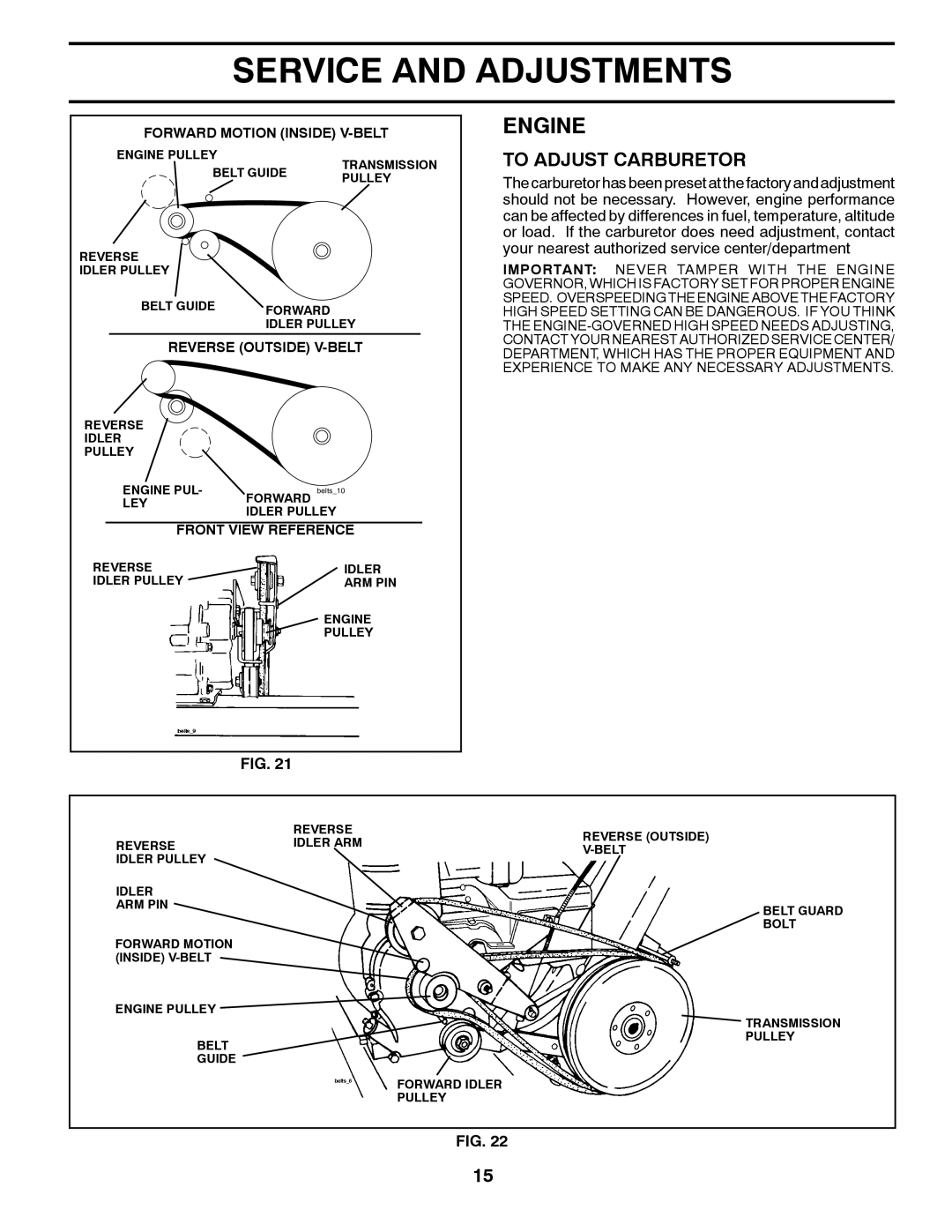 McCulloch MFT55 owner manual Engine, To Adjust Carburetor 