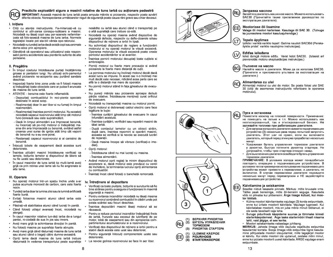 McCulloch MM4756SMD manual Заправка маслом 