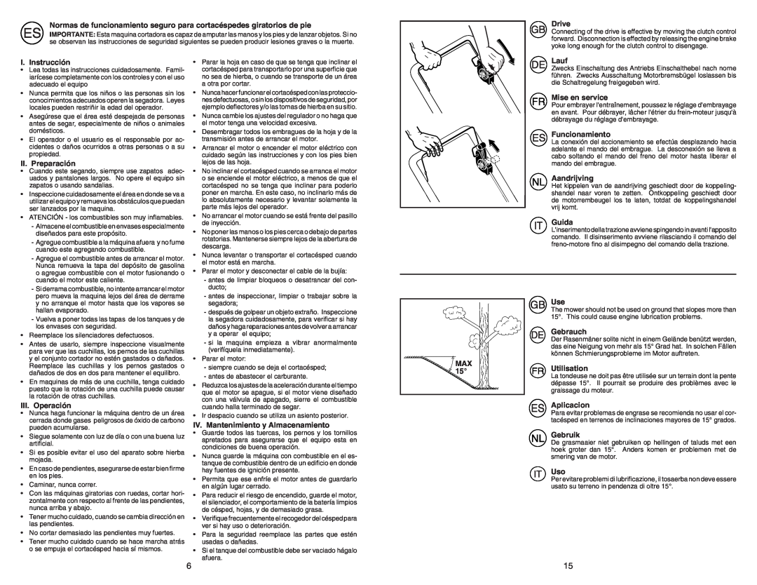 McCulloch MM6556SMD instruction manual Drive 