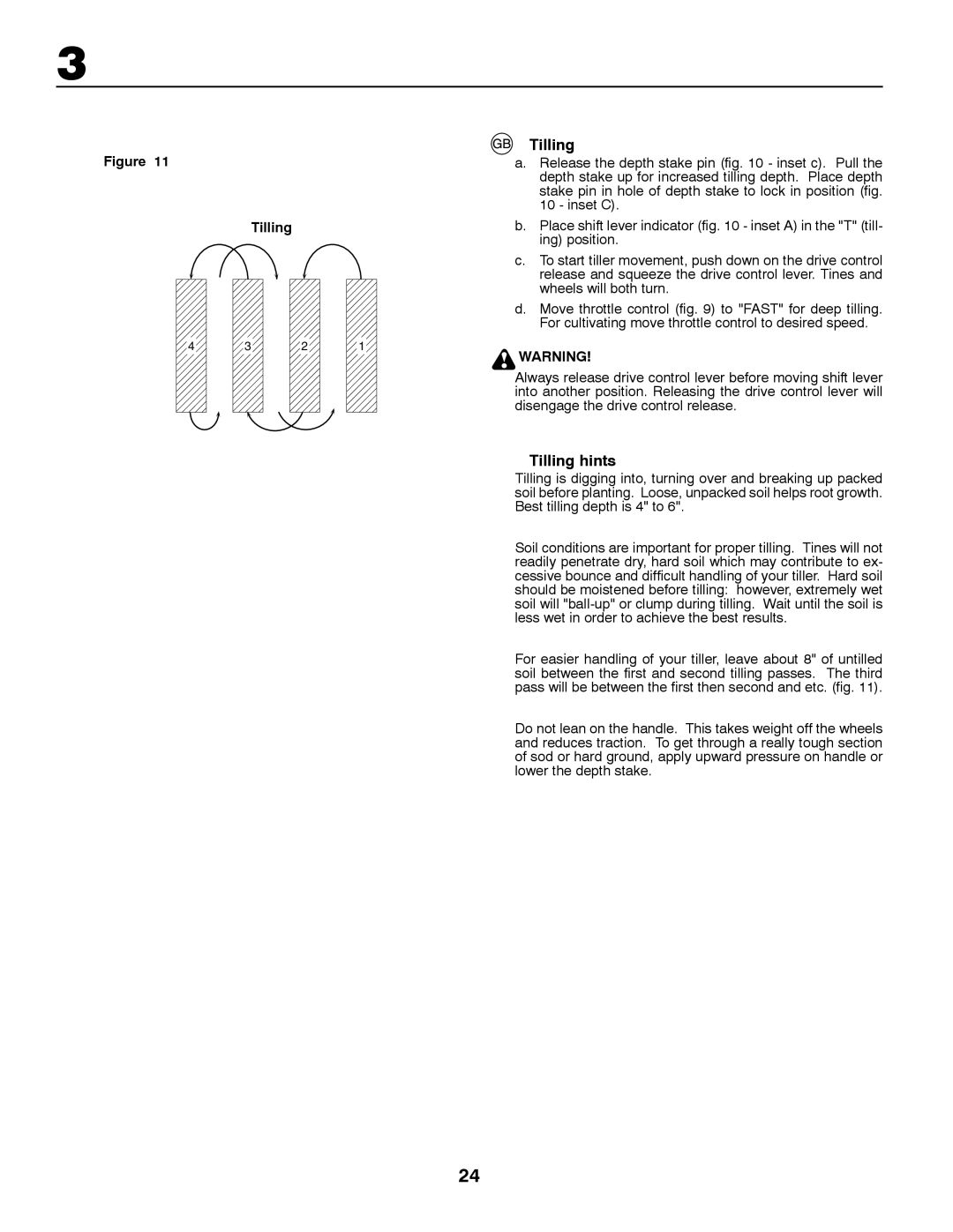 McCulloch MRT6 instruction manual Tilling hints 