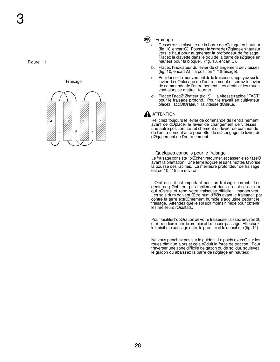 McCulloch MRT6 instruction manual Fraisage, Quelques conseils pour le fraisage 