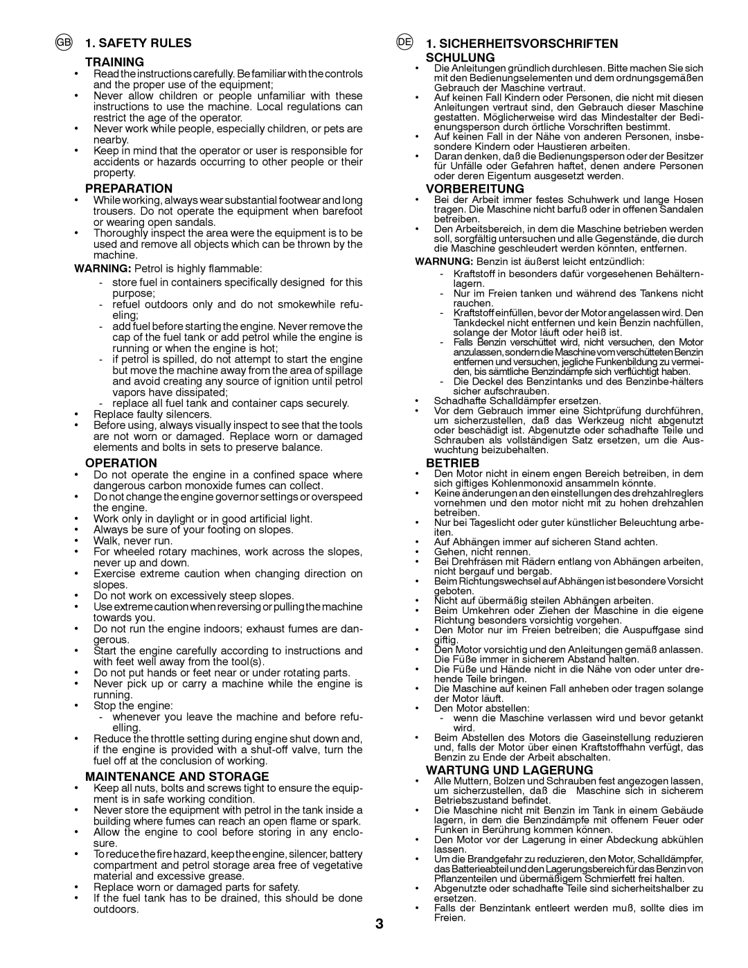 McCulloch MRT6 instruction manual Safety Rules Training 