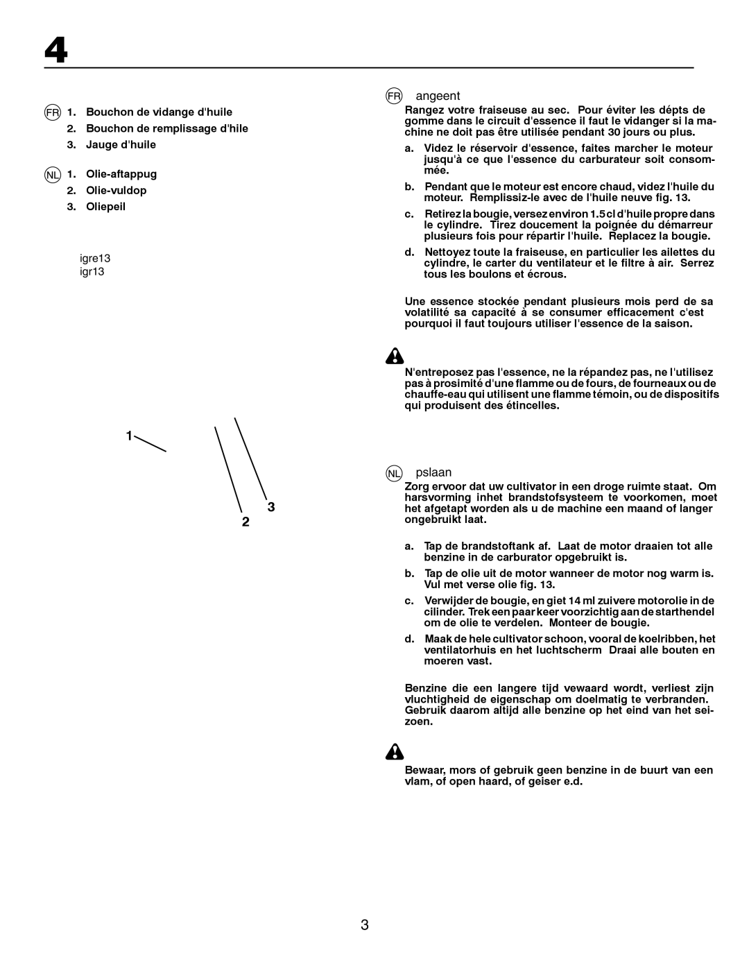 McCulloch MRT6 instruction manual Rangement, Opslaan 