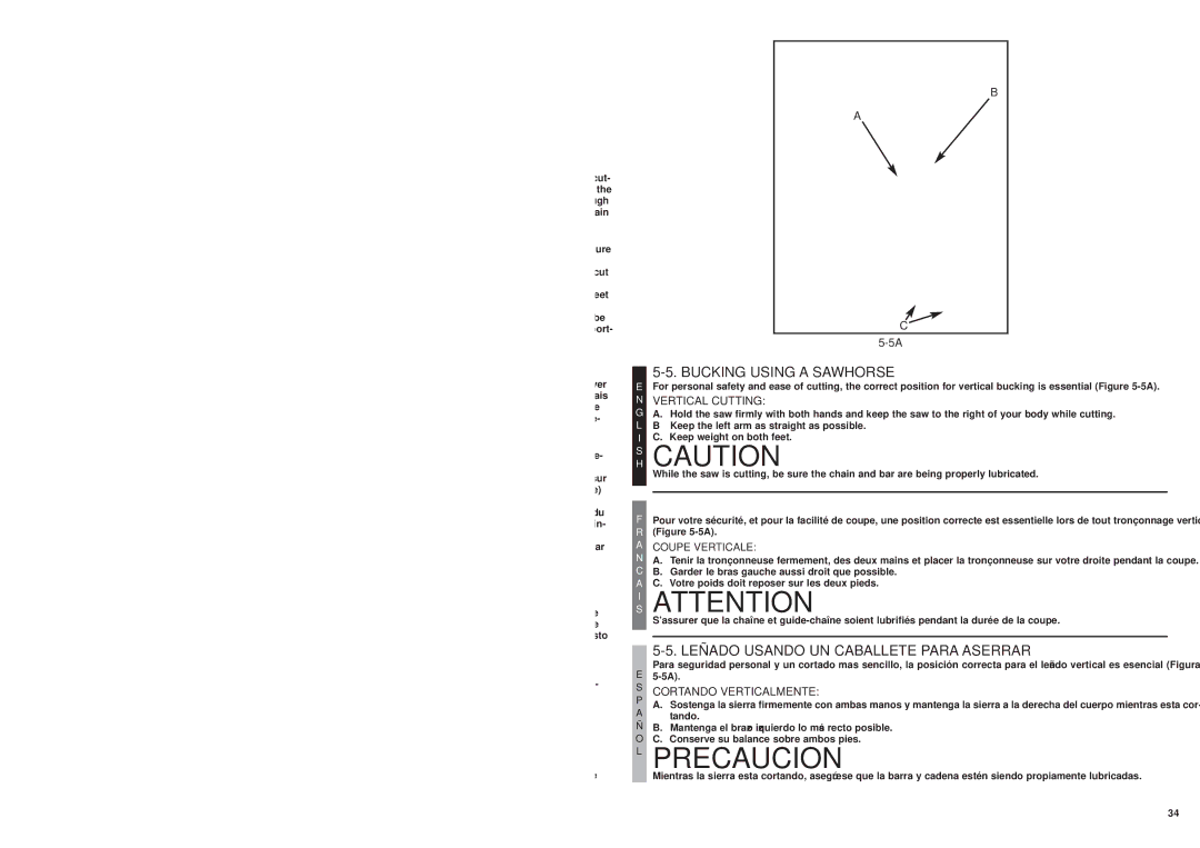 McCulloch MS0815P user manual Bucking, Tronconnage, Leñado 