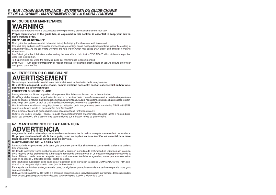 McCulloch MS1210, MS1215, MS1415 user manual 