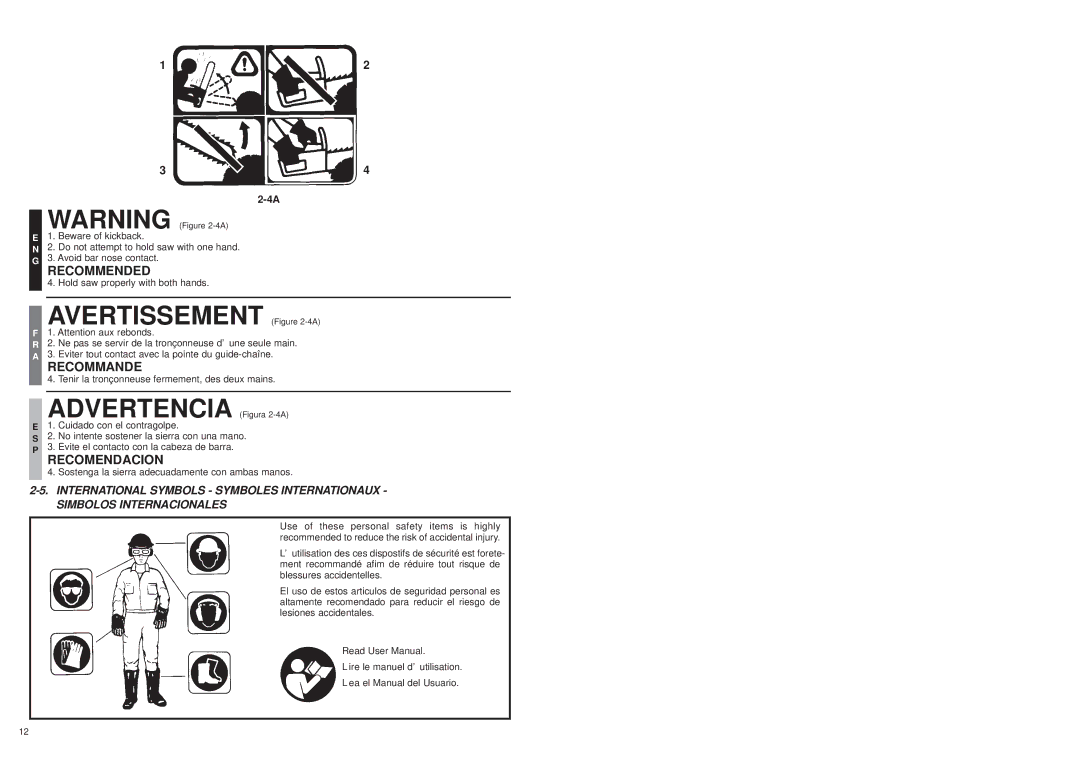 McCulloch MS1432 user manual Recommended 