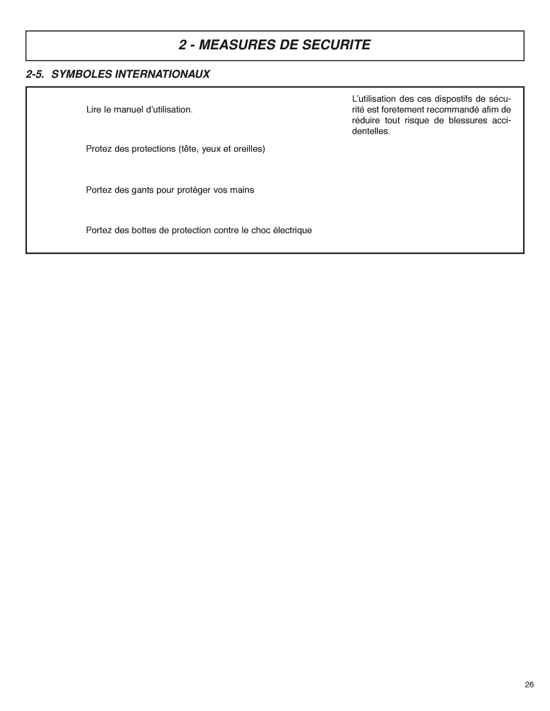 McCulloch MS4016PAVCC, MS4018PAVCC user manual Symboles Internationaux 