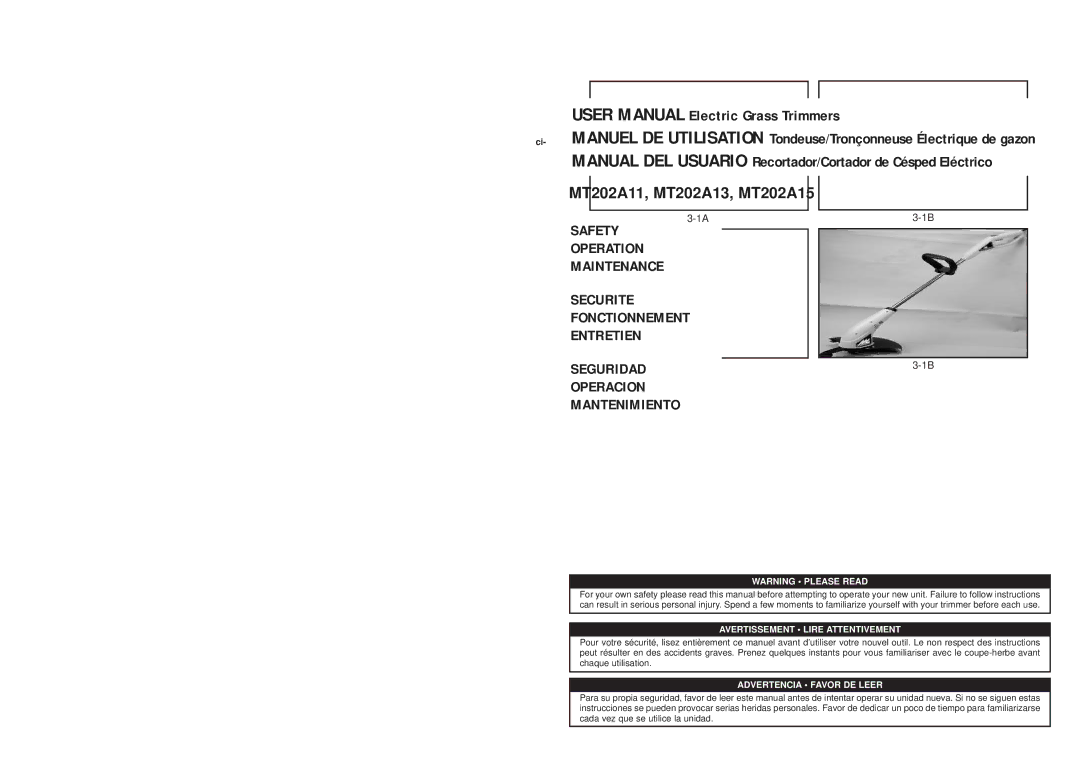 McCulloch MT202A11, MT202A13, MT202A15 user manual International Symbols, Symboles Internationaux, Simbolos Internacionales 