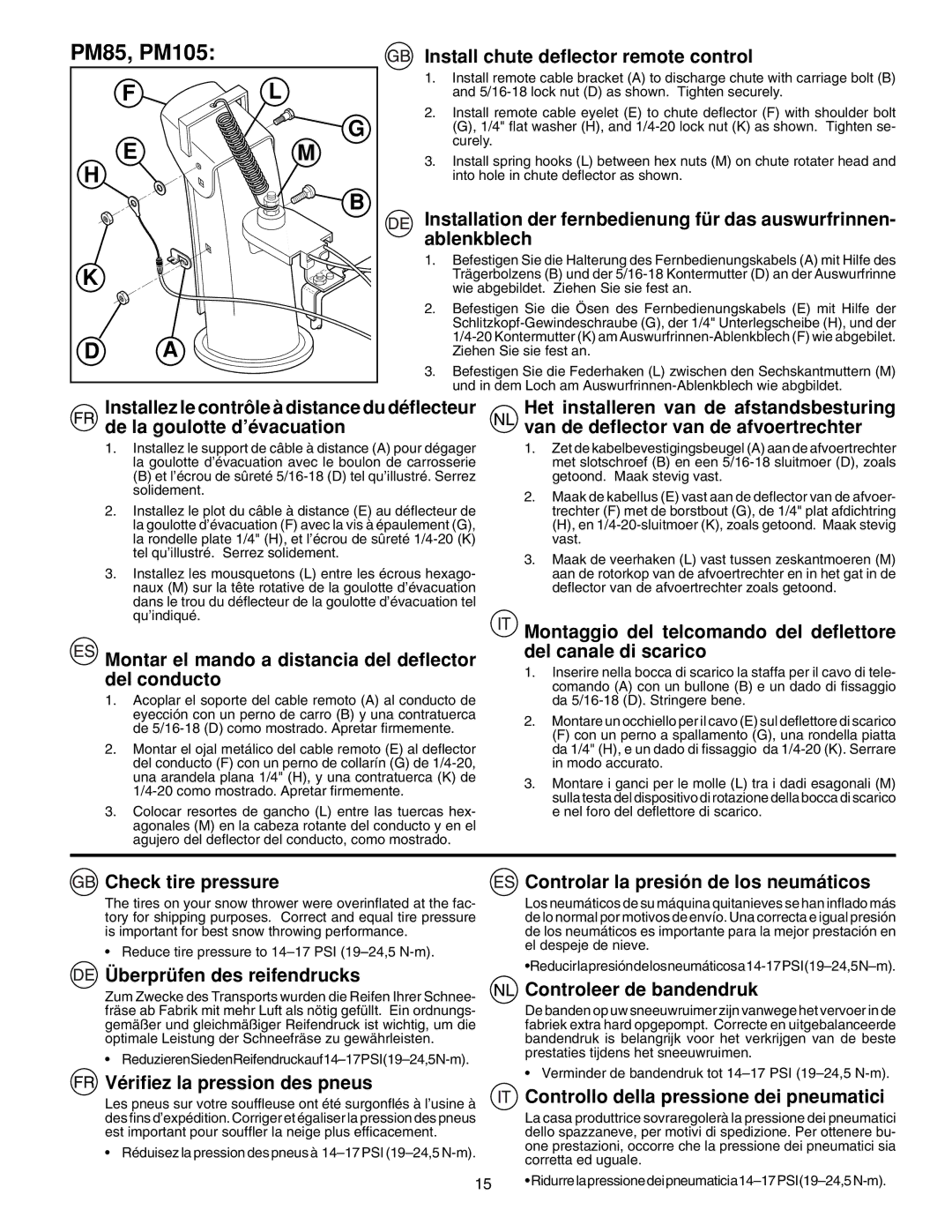 McCulloch PM55 instruction manual PM85, PM105 