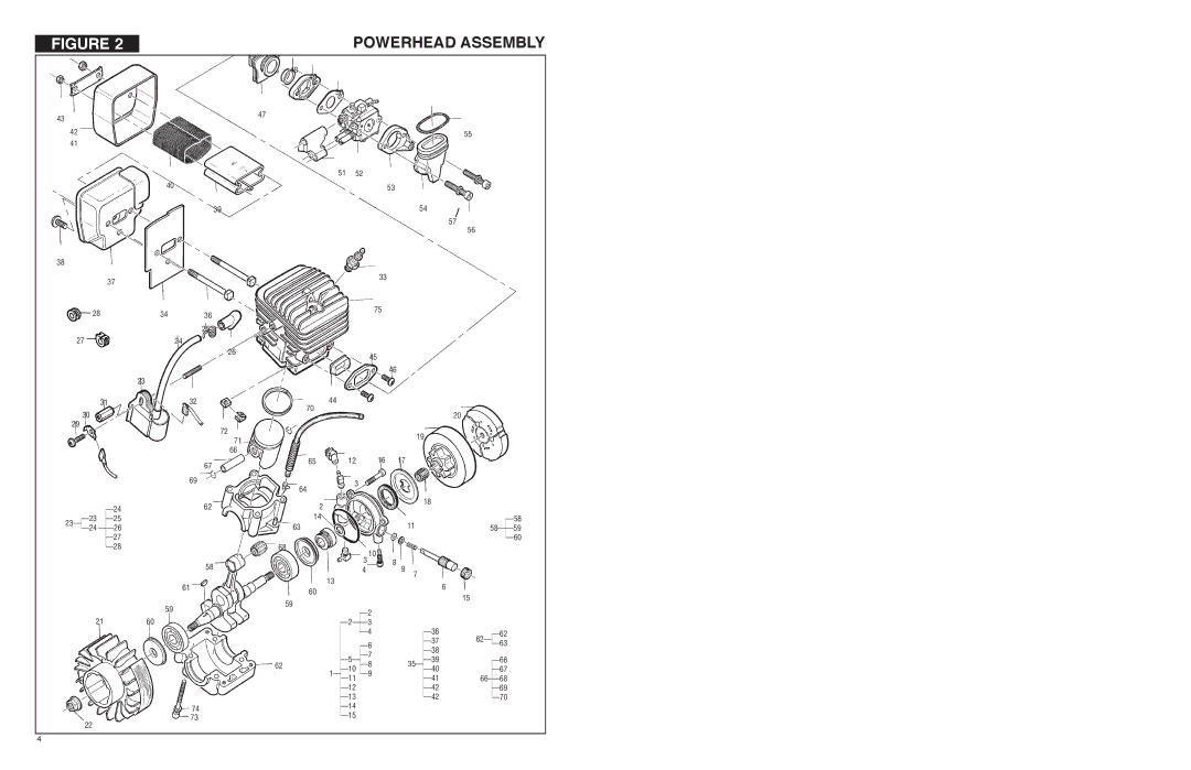 McCulloch ELP-3000, POWERLITE-7300, POWERLITE-7000, POWERLITE-5000XB, ELP-3500, ELP-3300 specifications Powerhead Assembly 