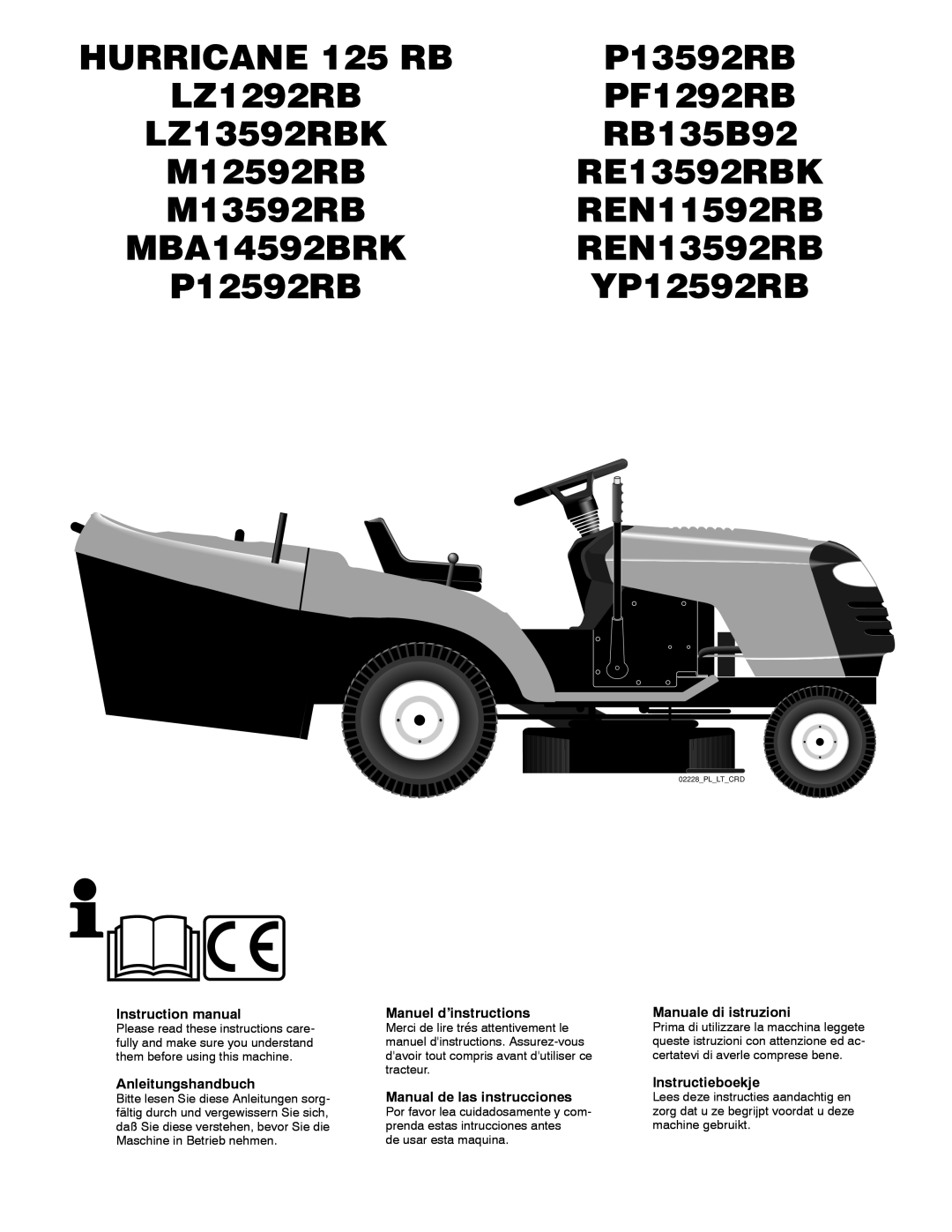 McCulloch LZ13592RBK, RB135B92 instruction manual Anleitungshandbuch, Manuel d’instructions, Manual de las instrucciones 